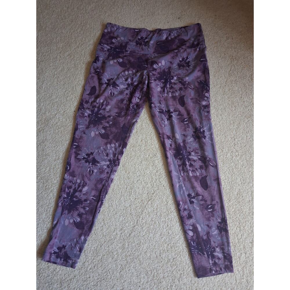 Terra & Sky Ankle Leggings 3X Purple Multicolor Floral Women